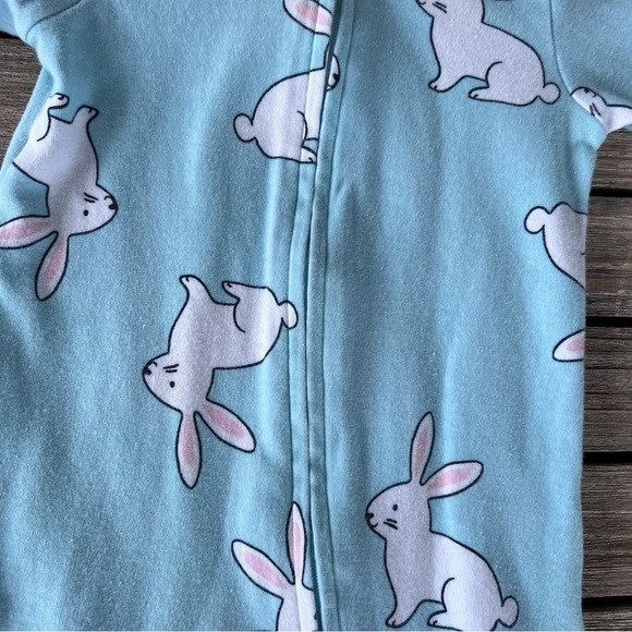 Carter’s Easter Bunny Zip Front One-Piece Footed Sleeper Baby 6 Months Blue GUC - Picture 11 of 11